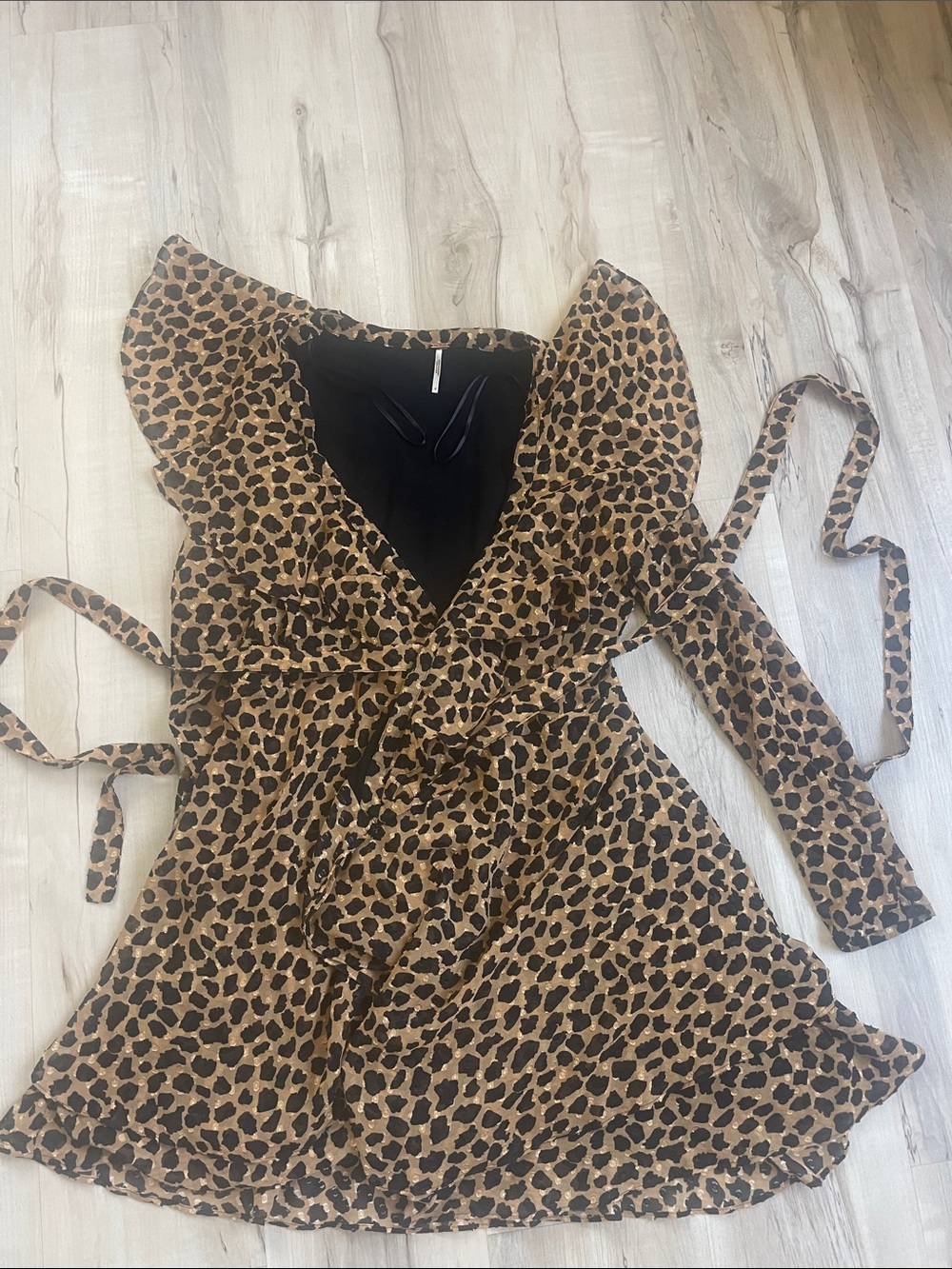 Free People Leopard Print Wrap Tunic - Brown & Black